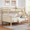 Kids Shared Room Twin Over Full Solid Wood Bunk Bed with High Guardrail Ladder Natural Finish | Just Better Bunk Beds