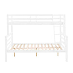 Kids Shared Room Twin Over Full Wood Bunk Bed with High Guardrail Ladder White | Just Better Bunk Beds - View 7