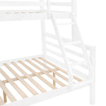 Kids Shared Room Twin Over Full Wood Bunk Bed with High Guardrail Ladder White | Just Better Bunk Beds - View 11