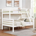 Kids Shared Room Twin Over Full Wood Bunk Bed with High Guardrail Ladder White | Just Better Bunk Beds