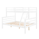 Kids Shared Room Twin Over Full Wood Bunk Bed with High Guardrail Ladder White | Just Better Bunk Beds - View 9