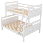 Kids Shared Room Twin Over Full Wood Bunk Bed with Ladder and Safety Guardrail, Gray | Just Better Bunk Beds - View 18