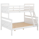Kids Shared Room Twin Over Full Wood Bunk Bed with Ladder and Safety Guardrail, Gray | Just Better Bunk Beds - View 16