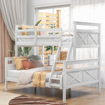 Kids Shared Room Twin Over Full Wood Bunk Bed with Ladder and Safety Guardrail, Gray | Just Better Bunk Beds - View 11