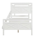 Kids Shared Room Twin Over Full Wood Bunk Bed with Ladder and Safety Guardrail, Gray | Just Better Bunk Beds - View 20