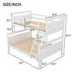 Kids Shared Room Twin Over Full Wood Bunk Bed with Ladder and Safety Guardrail, Gray | Just Better Bunk Beds - View 21