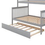Kids Shared Room Twin Over Full Wood Bunk Bed with Staircase Storage and Trundle, Gray | Just Better Bunk Beds - View 11