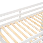 Kids Shared Room Twin Over Full Wood Bunk Bed with Storage Stairs, Shelves, Drawers White | Just Better Bunk Beds - View 14