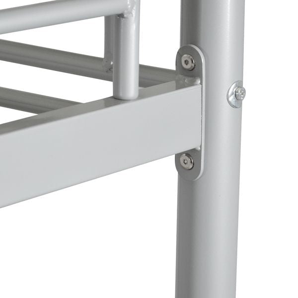 Kids Shared Room Twin Over Twin Iron Bunk Bed with Ladder Gray | Just Better Bunk Beds - View 15