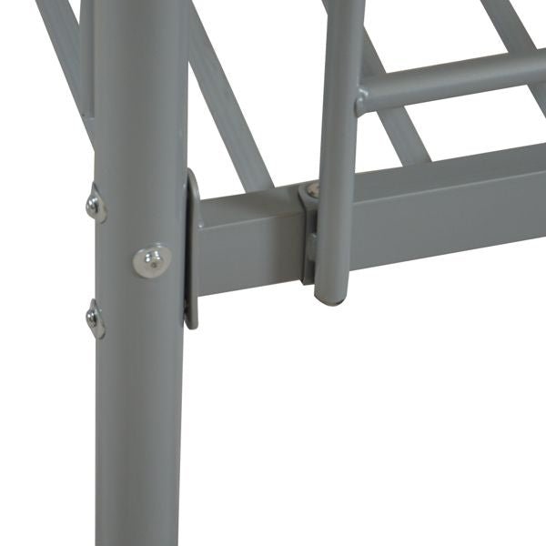 Kids Shared Room Twin Over Twin Iron Bunk Bed with Ladder Gray | Just Better Bunk Beds - View 17