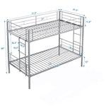 Kids Shared Room Twin Over Twin Metal Bunk Bed with 2 Ladders and Full-Length Guardrail, Black | Just Better Bunk Beds - View 19
