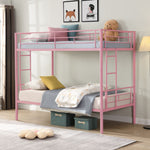 Kids Shared Room Twin Over Twin Metal Bunk Bed with 2 Ladders and Full-Length Guardrail, Black | Just Better Bunk Beds - View 27