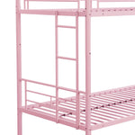 Kids Shared Room Twin Over Twin Metal Bunk Bed with 2 Ladders and Full-Length Guardrail, Black | Just Better Bunk Beds - View 34