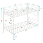 Kids Shared Room Twin Over Twin Metal Bunk Bed with 2 Ladders and Full-Length Guardrail, Black | Just Better Bunk Beds - View 10