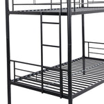 Kids Shared Room Twin Over Twin Metal Bunk Bed with 2 Ladders and Full-Length Guardrail, Black | Just Better Bunk Beds - View 23