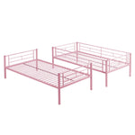 Kids Shared Room Twin Over Twin Metal Bunk Bed with 2 Ladders and Full-Length Guardrail, Black | Just Better Bunk Beds - View 32
