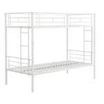 Kids Shared Room Twin Over Twin Metal Bunk Bed with 2 Ladders and Full-Length Guardrail, Black | Just Better Bunk Beds - View 6