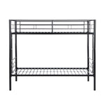 Kids Shared Room Twin Over Twin Metal Bunk Bed with 2 Ladders and Full-Length Guardrail, Black | Just Better Bunk Beds - View 21