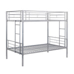 Kids Shared Room Twin Over Twin Metal Bunk Bed with 2 Ladders and Full-Length Guardrail, Black | Just Better Bunk Beds - View 15