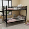 Kids Shared Room Twin Over Twin Metal Bunk Bed with Ladder, Guardrail, Convertible Design in Black | Just Better Bunk Beds
