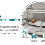 Kids Shared Room Twin Over Twin Metal Bunk Bed with Safety Guardrails, Noise-Reduced Silver Finish | Just Better Bunk Beds - View 6