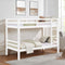 Kids Shared Room Twin Over Twin Wood Bunk Bed with High Guardrail and Ladder, White | Just Better Bunk Beds