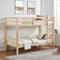 Kids Shared Room Twin Over Twin Wood Bunk Bed with High Guardrails and Ladder, Natural Finish | Just Better Bunk Beds