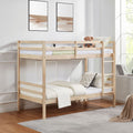 Kids Shared Room Twin Over Twin Wood Bunk Bed with Ladder and High Guardrails, White | Just Better Bunk Beds