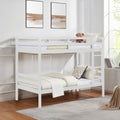 Twin Over Twin Wood Bunk Bed for Kids with Ladder and Guardrails | Just Better Bunk Beds