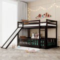 Twin Over Twin Wood Bunk Bed for Kids with Ladder and Guardrails | Just Better Bunk Beds