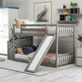 Twin Over Twin Wood Bunk Bed for Kids with Ladder and Guardrails | Just Better Bunk Beds