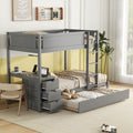 Twin Over Twin Bunk Bed with Trundle and Storage Stairs | Just Better Bunk Beds