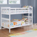 Twin Over Twin Wood Bunk Bed for Kids with Ladder and Guardrails | Just Better Bunk Beds