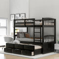 Twin Over Twin Bunk Bed with Trundle and Storage Stairs | Just Better Bunk Beds