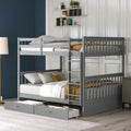 Full Over Full Wood Bunk Bed with Storage Drawers and Convertible Design | Just Better Bunk Beds