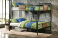 Space-Saving Full XL Over Queen Wood Bunk Bed with Hand-Brushed Black and Bronze Finish | Just Better Bunk Beds