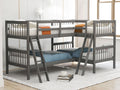 Twin Over Twin Wood Bunk Bed for Kids with Ladder and Guardrails | Just Better Bunk Beds