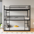 Triple Twin Metal Bunk Bed with Ladders and Safety Guard Rails | Just Better Bunk Beds