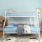 Space-Saving Twin Over Full Metal Bunk Bed with Enhanced Guardrail, White | Just Better Bunk Beds