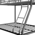 Space-Saving Twin Over Full Metal Bunk Bed with Ladder and Full-Length Guardrails, Noise-Free Design | Just Better Bunk Beds