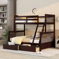 Twin Over Full Wood Bunk Bed with Storage Staircase and Drawers | Just Better Bunk Beds