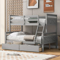 Twin Over Full Wood Bunk Bed with Storage Staircase and Drawers | Just Better Bunk Beds