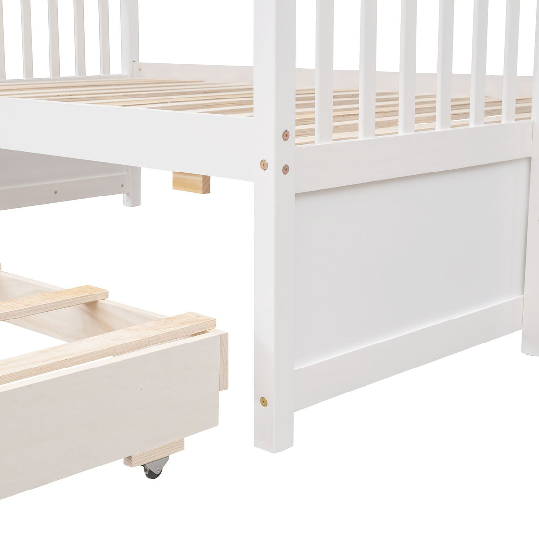 Twin-Over-Full Bunk Bed with Twin size Trundle ;  Separable Bunk Bed with Drawers for Bedroom | Just Better Bunk Beds