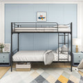 Space-Saving Twin over Twin Metal Bunk Bed with Ladder, Durable Iron Frame Black | Just Better Bunk Beds