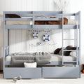 Twin Over Twin Wood Bunk Bed for Kids with Ladder and Guardrails | Just Better Bunk Beds