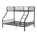 Space-Saving Twin XL Over Queen Metal Bunk Bed with Built-In Ladder, Gunmetal | Just Better Bunk Beds