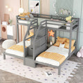 Twin Over Twin Wood Bunk Bed with Storage Staircase and Drawers | Just Better Bunk Beds