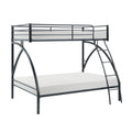 Twin Over Full Metal Bunk Bed with Integrated Ladder, Black | Just Better Bunk Beds