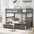 Full Over Full Wood Bunk Bed with Storage Drawers and Convertible Design | Just Better Bunk Beds
